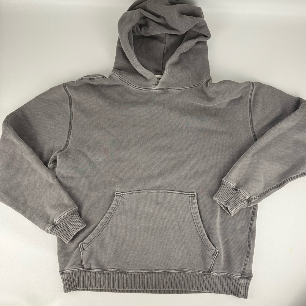 ELWOOD Organic Cotton Hoodie – Washed Grey (Size S)